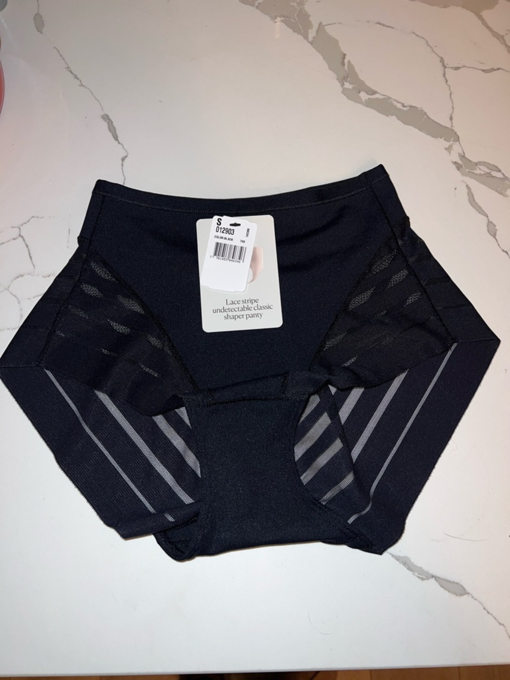 Leonisa Sz S Black Lace Stripe Undetectable Classic Shaper Panty - New